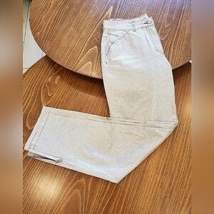 EUC- Italian Irridescent Taupe & Cream Striped Jeans!💎👑💎